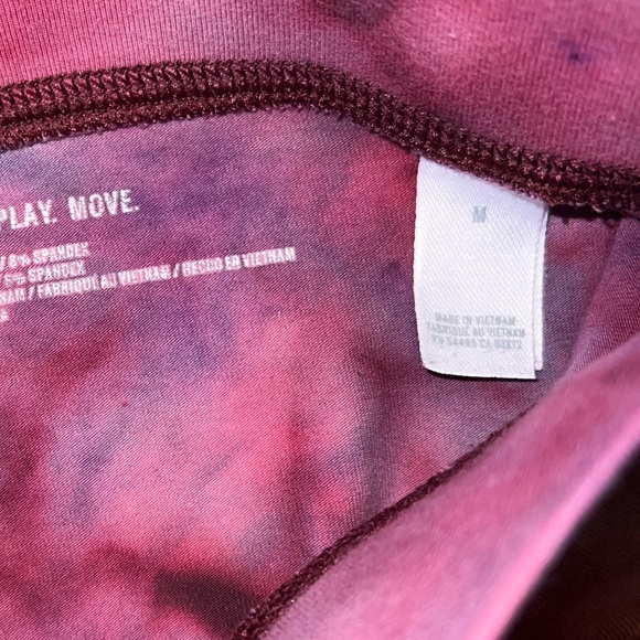 Aerie Chill Play Move Burgundy Split Dye Multicolor Cotton Leggings Size M - Picture 10 of 12